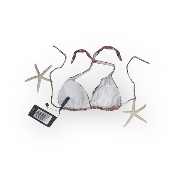 new Vix ⁂ Beach Bikini Triangle Halter Top ⁂ Pink Tropical Floral Print ⁂ Large - Picture 10 of 17